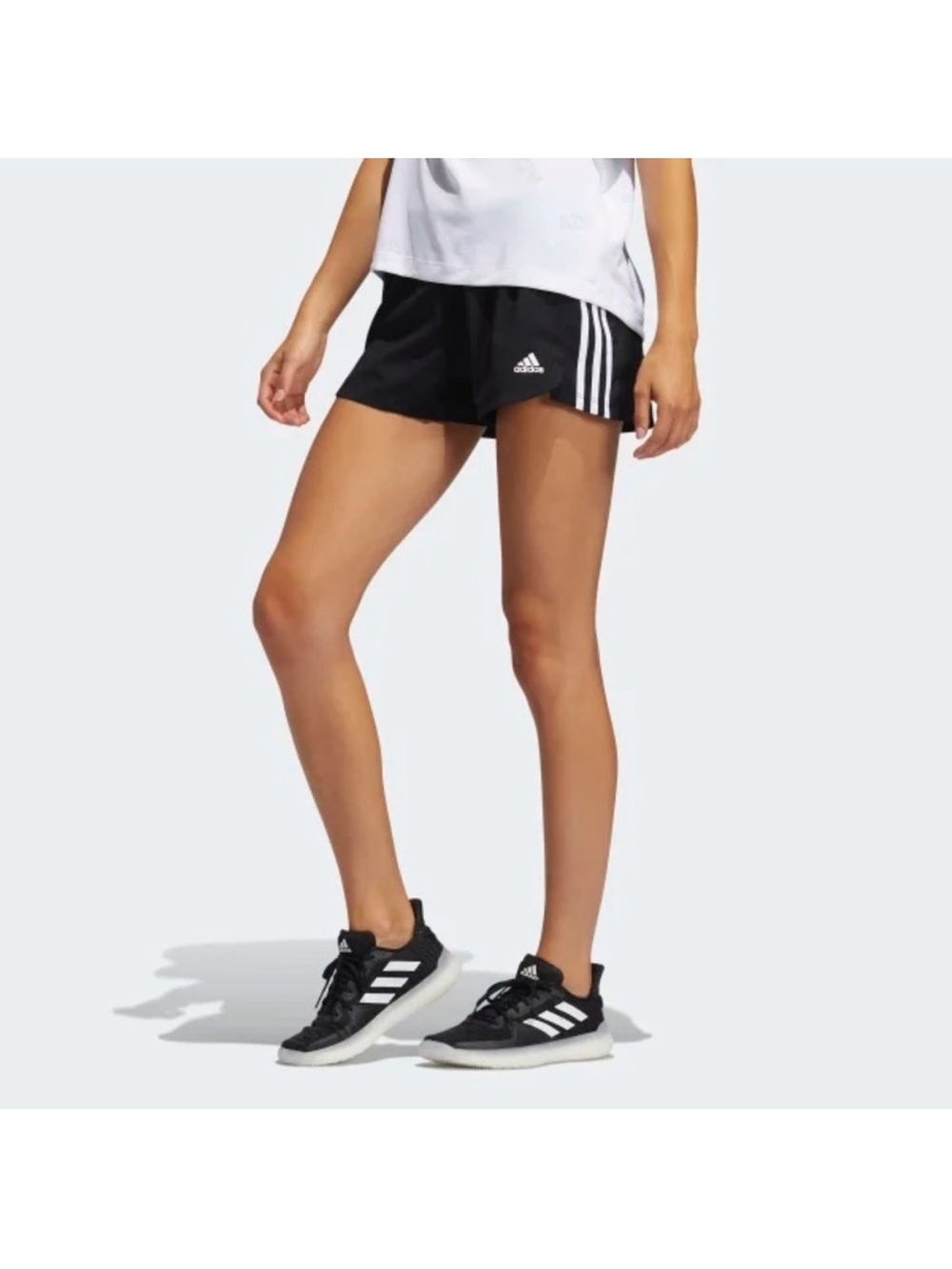 Adidas 3 stripe athletic shorts 3” inseam new without tags black medium y2k